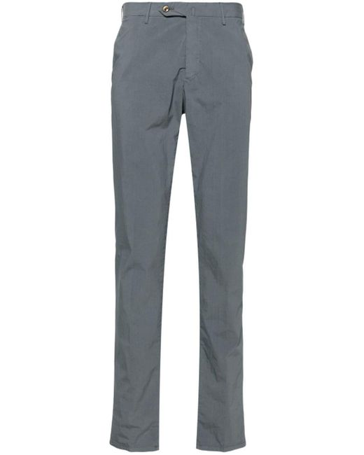 PT Torino Blue Mid-rise Slim-fit Trousers for men