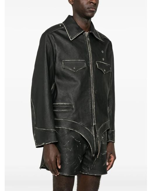 Coperni Black Leather Body Jacket for men