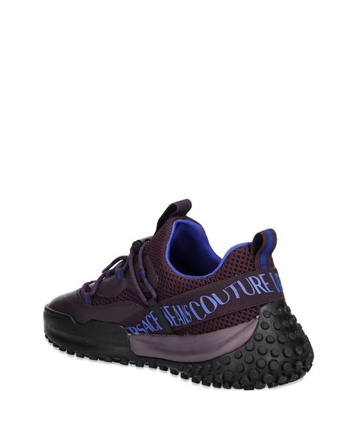 Versace Jeans Couture Purple Logo-Detail Lace-Up Sneakers for men