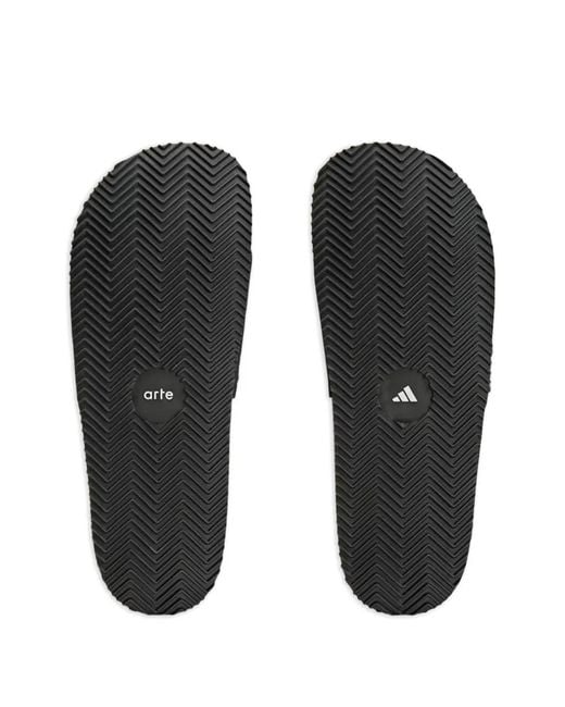 Adidas Black X Arte Claquettes À Rayures for men