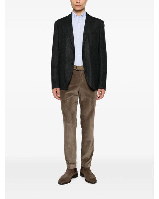 Etro Black Check-Pattern Single-Breasted Blazer for men