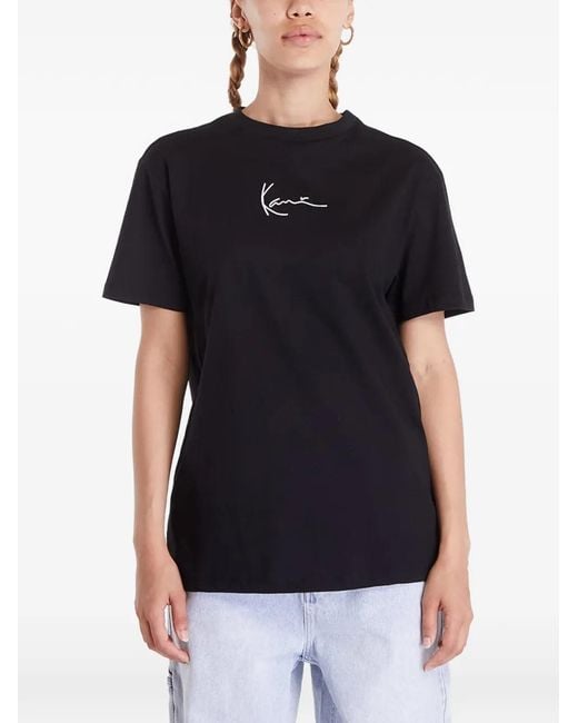 Karlkani Black T-Shirt Essential À Logo Brodé