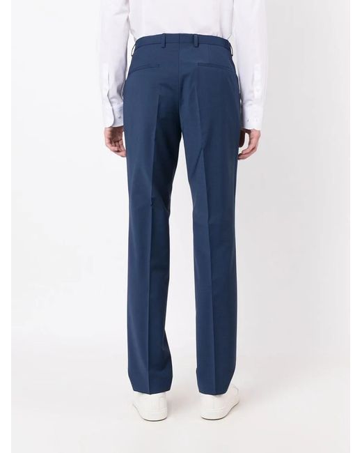 HUGO Blue Straight-Leg Tailored Trousers for men