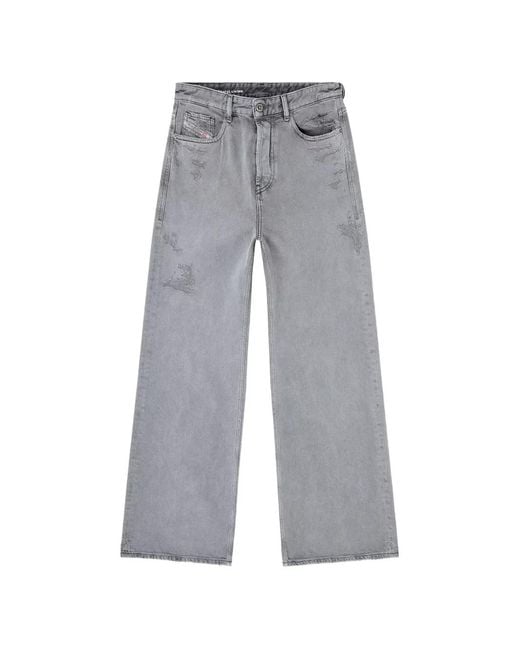 DIESEL Gray Relaxed Jeans for men