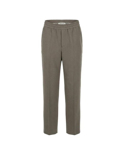 Golden Goose Deluxe Brand Gray Journey Herringbone-Pattern Elasticated-Waistband Trousers for men