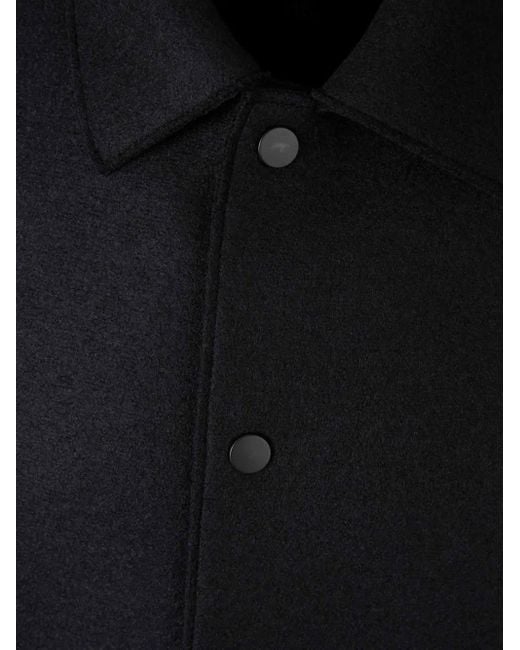 Harris Wharf London Blue Snap-Button Shirt Jacket for men