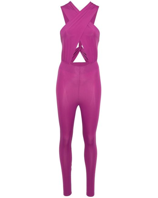 ANDAMANE Pink Hola Neckholder-Jumpsuit