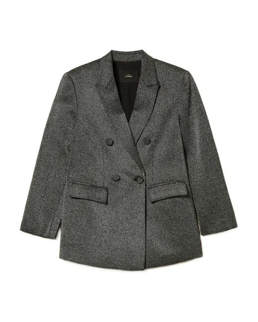 Twinset ヘリンボーン ダブルジャケット Gray