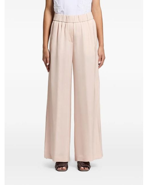 Peserico Pink Elasticated Side-Slit Trousers