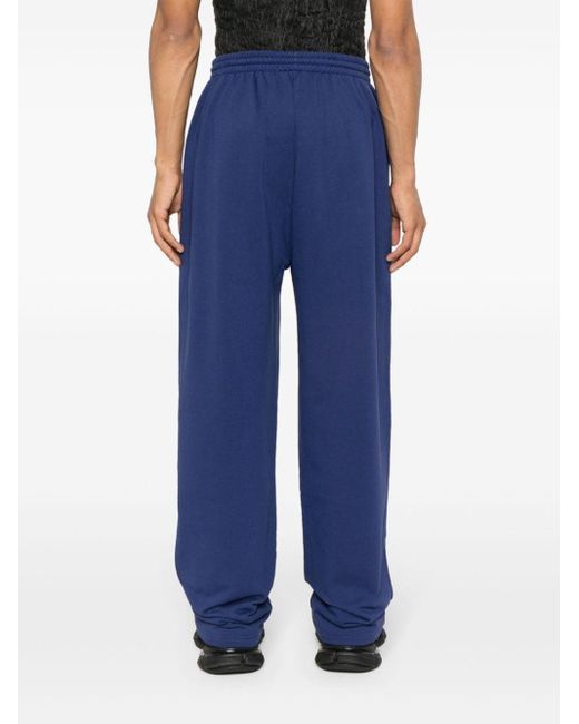 Pantalon droit à logo brodé Balenciaga en coloris Blue