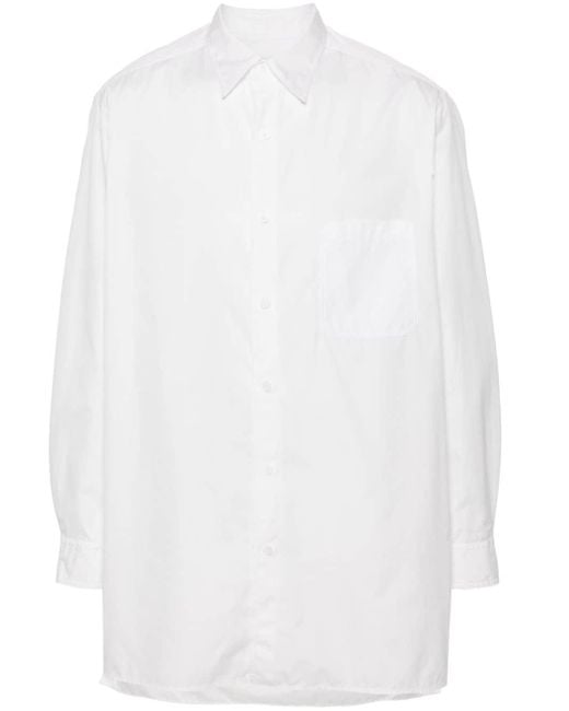 Yohji Yamamoto Z-Standard Big Chain Stitch Hemd in White für Herren
