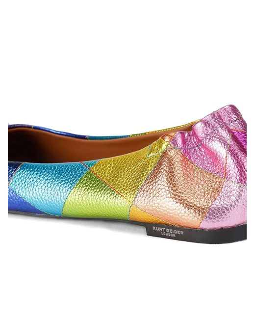 Kurt Geiger Pink Patchwork Ballet Flats