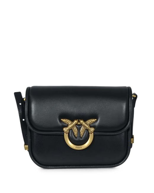 Pinko Black Love Birds Plaque Shoulder Bag