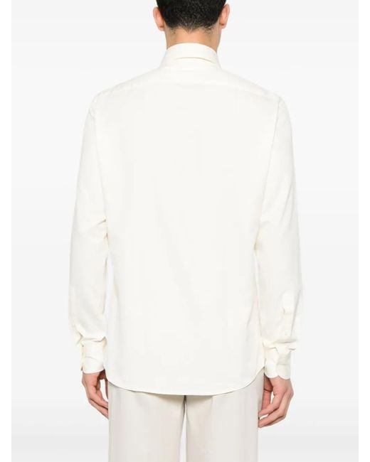 Zegna White Classic-Collar Shirt for men