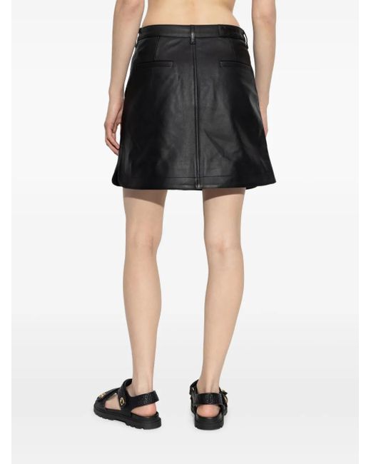 Maison Kitsuné Leren Rok in het Black
