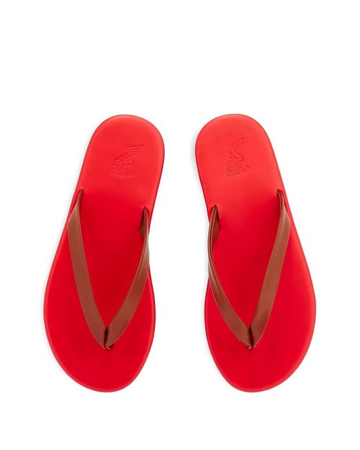 Ancient Greek Sandals Red Saionara Leather Sandals