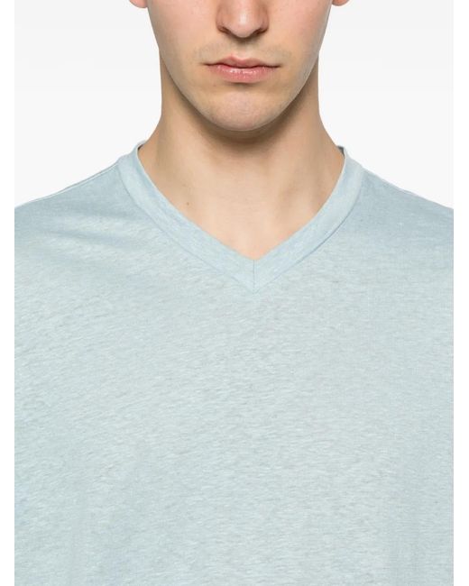 Majestic Filatures Blue Short-Sleeve V-Neck T-Shirt for men