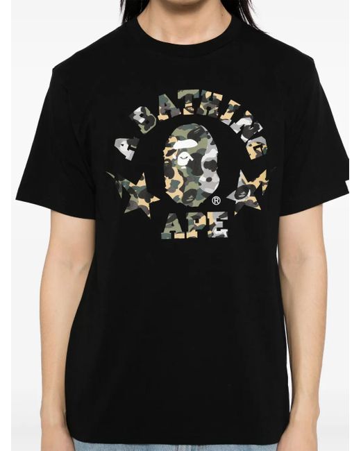 メンズ A Bathing Ape ロゴ Tシャツ Black