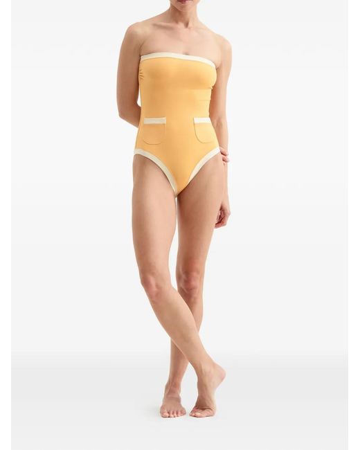 Eres White Exotique Bustier Pocket Swimsuit