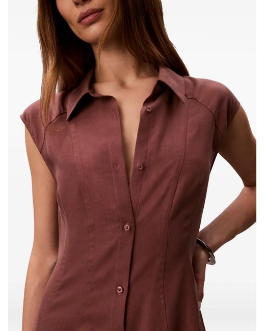 Calvin Klein Brown Robe Courte En Lin Mélangé