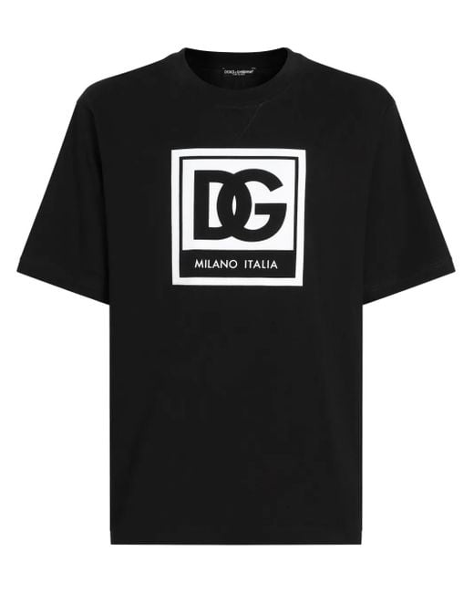 Dolce & Gabbana Graphic Logo Short Sleeve T-Shirt in Black für Herren