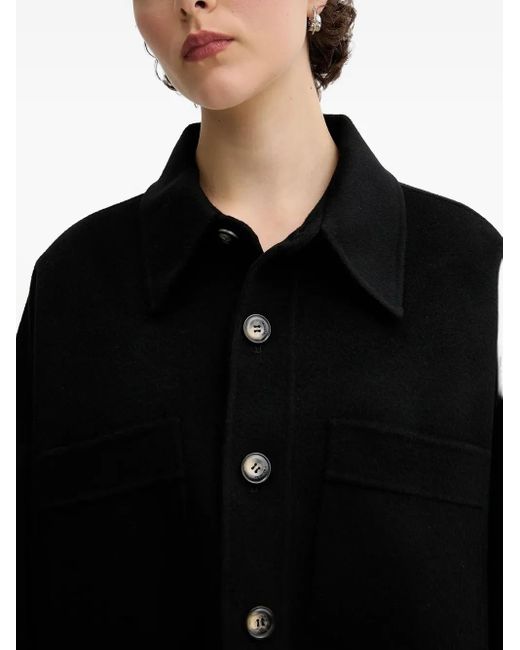 Nanushka Black Button-Fastening Shirt Jacket