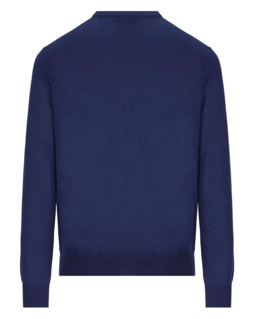 Mauro Ottaviani Blue Crew-Neck Wool Sweater for men
