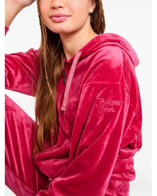 Banana Moon Red Sweat Zippé À Capuche