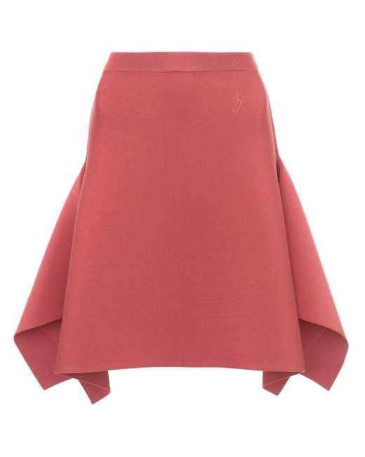 J.W. Anderson Red Asymmetric A-line Skirt