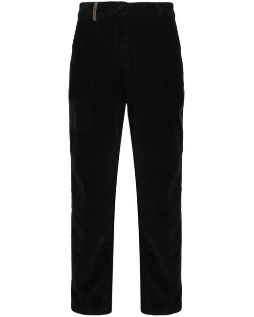 Peserico Black Corduroy Straight-leg Trousers