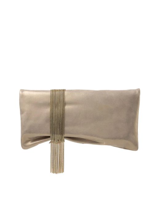 Jimmy Choo Natural Zandra Leather-Brass Clutch Bag