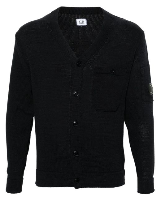 C P Company Compact Cardigan aus Baumwolle in Black für Herren