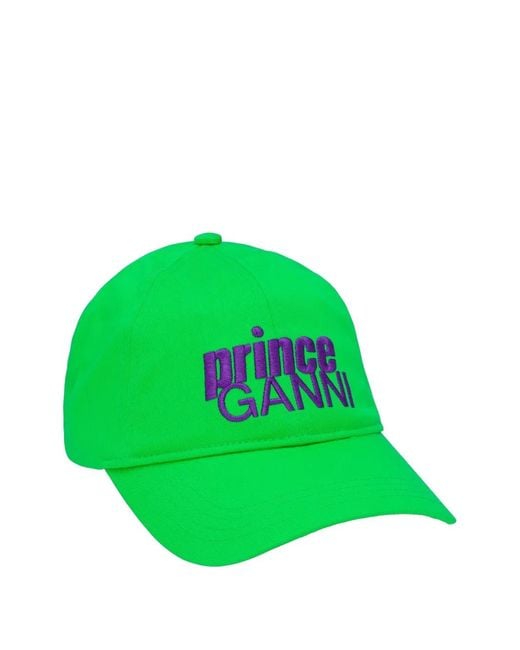 Ganni Green X Prince Logo-Embroidered Baseball Cap