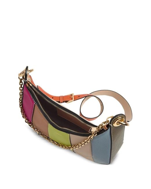Lancel White Croisette Colour-Block Leather Shoulder Bag