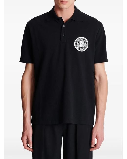 'Moned' Polo Balmain de hombre de color Black