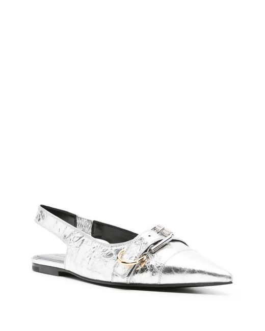 Givenchy Metallic Voyou Silver Slingback Flats