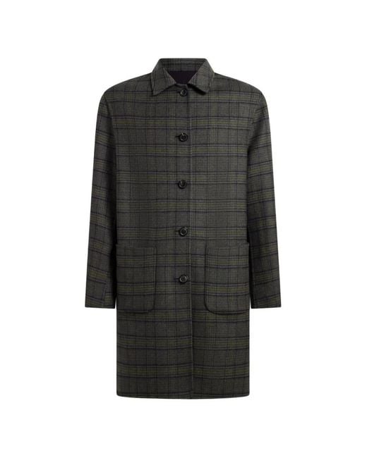 Etro Blue Reversible Wool-Blend Coat for men