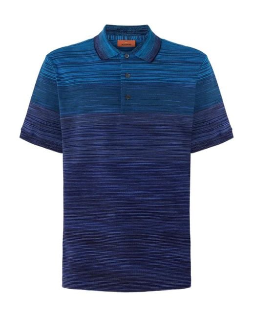 Polo A Righe di Missoni in Blue da Uomo