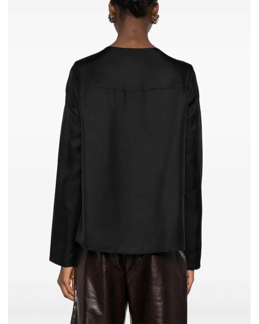 Loulou de Saison Black Round-Neck Long-Sleeve Shirt