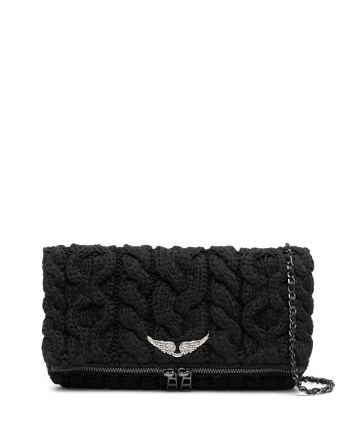 Zadig & Voltaire Cotton Logoplaque Woven Shoulder Bag in Black Lyst Australia