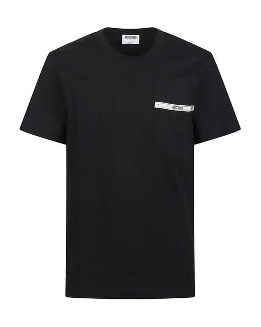 Moschino Black Loho-Pocket T-Shirt for men