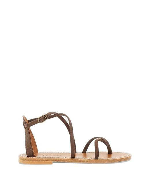 K. Jacques Brown Strappy Buckle-Fastening Sandals