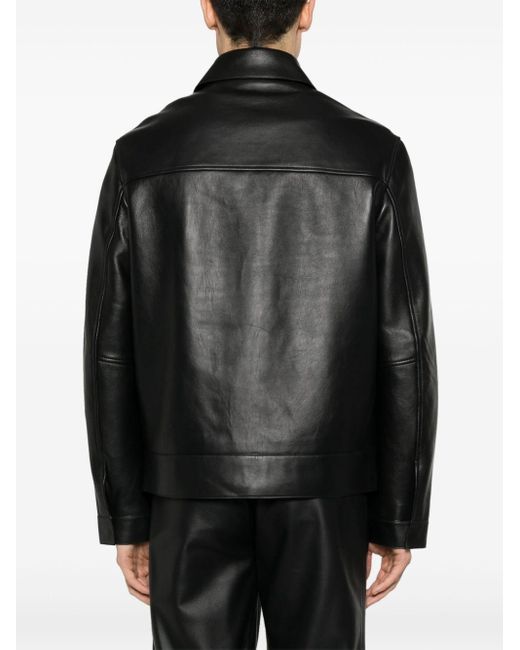 Yves Salomon Black Zip-up Leather Jacket for men
