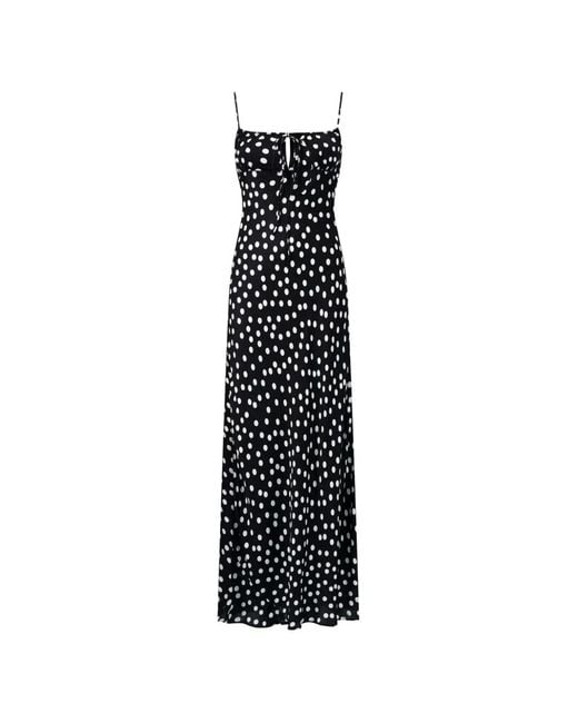 Leslie Amon White Polka-Dot Maxi Dress