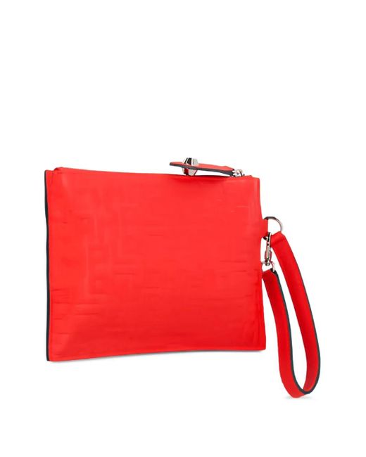 Longchamp Red Leather Wristlet Clutch Bag