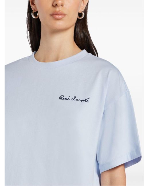 T-shirt con applicazione di Lacoste in Blue