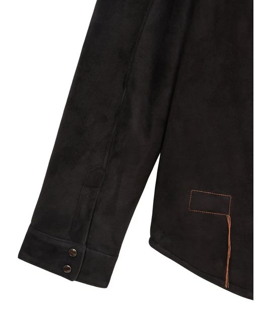 Fortela Black Leather Shirt for men