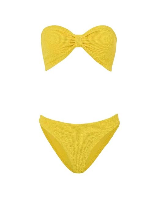Hunza G Yellow Jean Textured Bikini Set