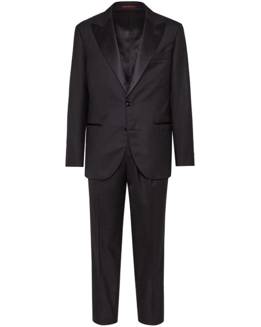 Brunello Cucinelli Black Single-breasted Wool Suit for men