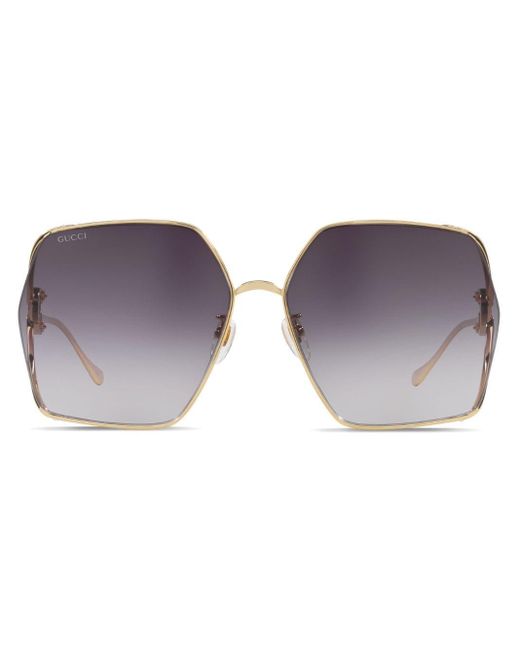 Gucci Metallic Oversize Square-frame Sunglasses